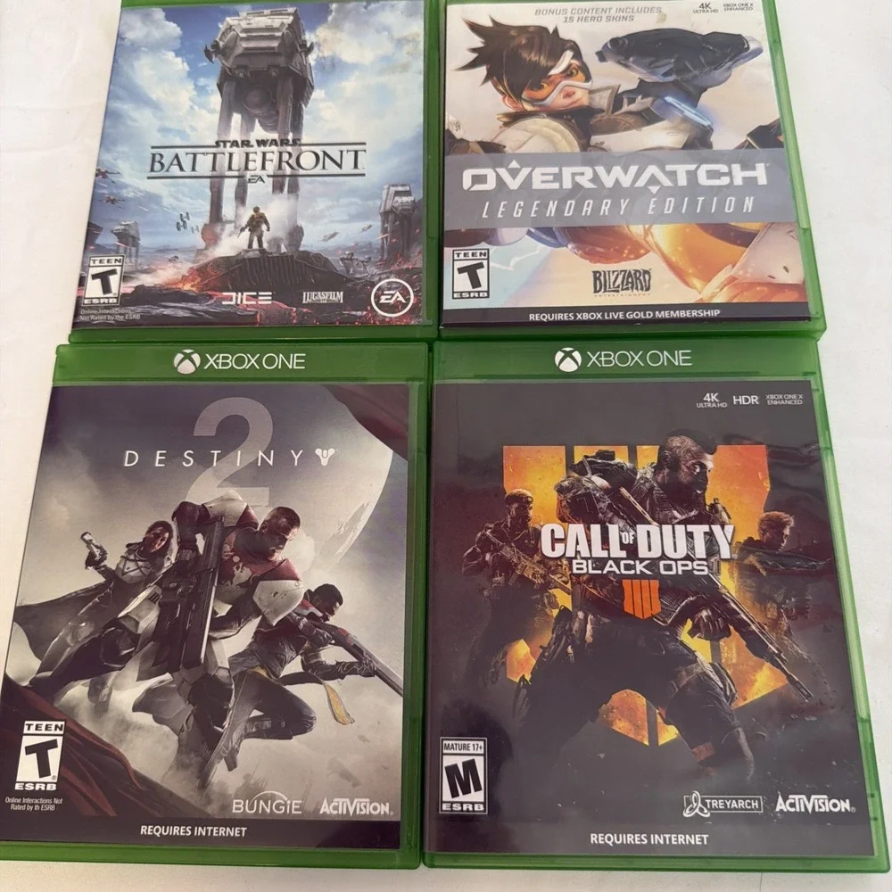 Lot Of 4 Xbox One Games. Call Of Duty Destiny Overwatch Star Wars Battlefront